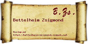 Bettelheim Zsigmond névjegykártya